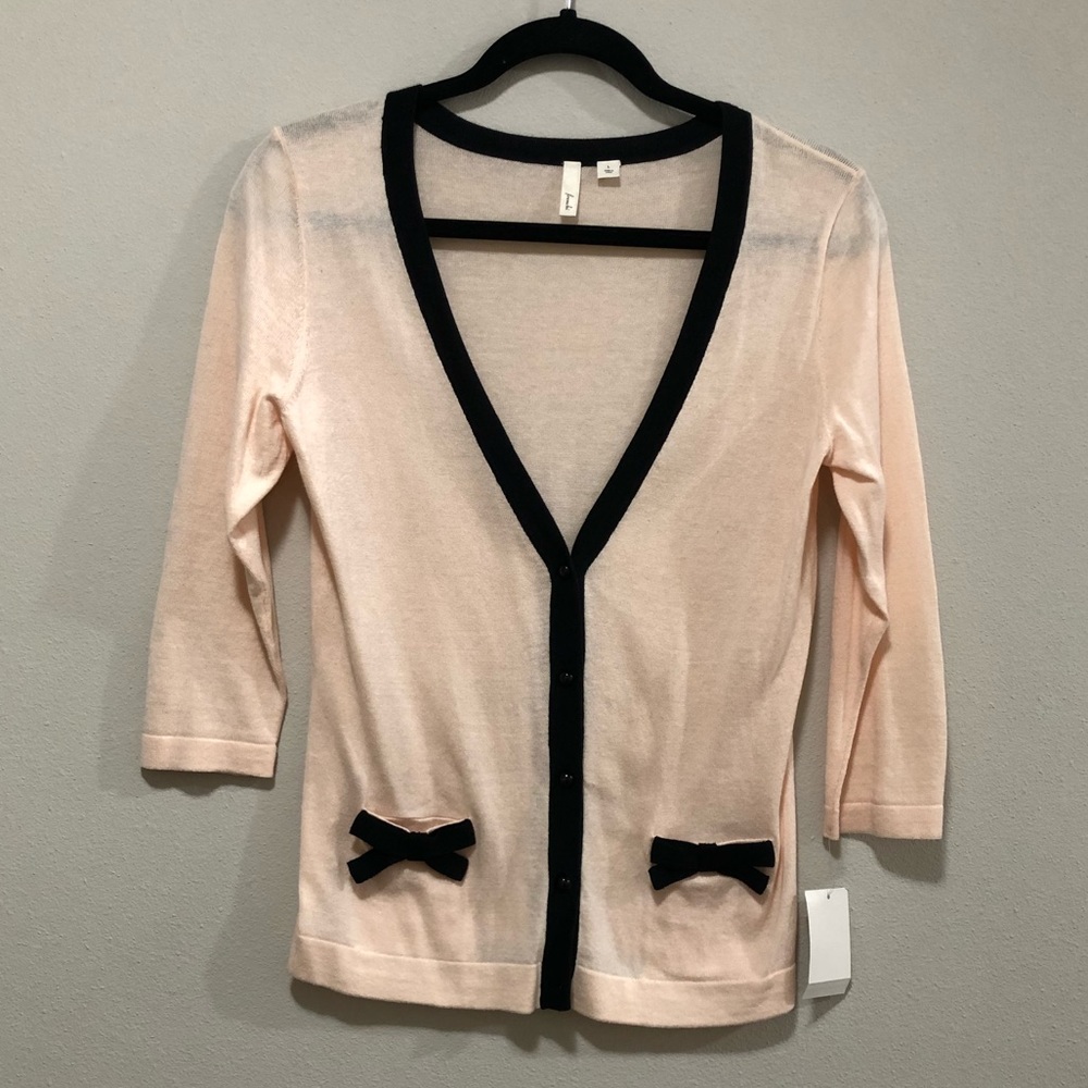 Peach and Black Frenchi Cardigan